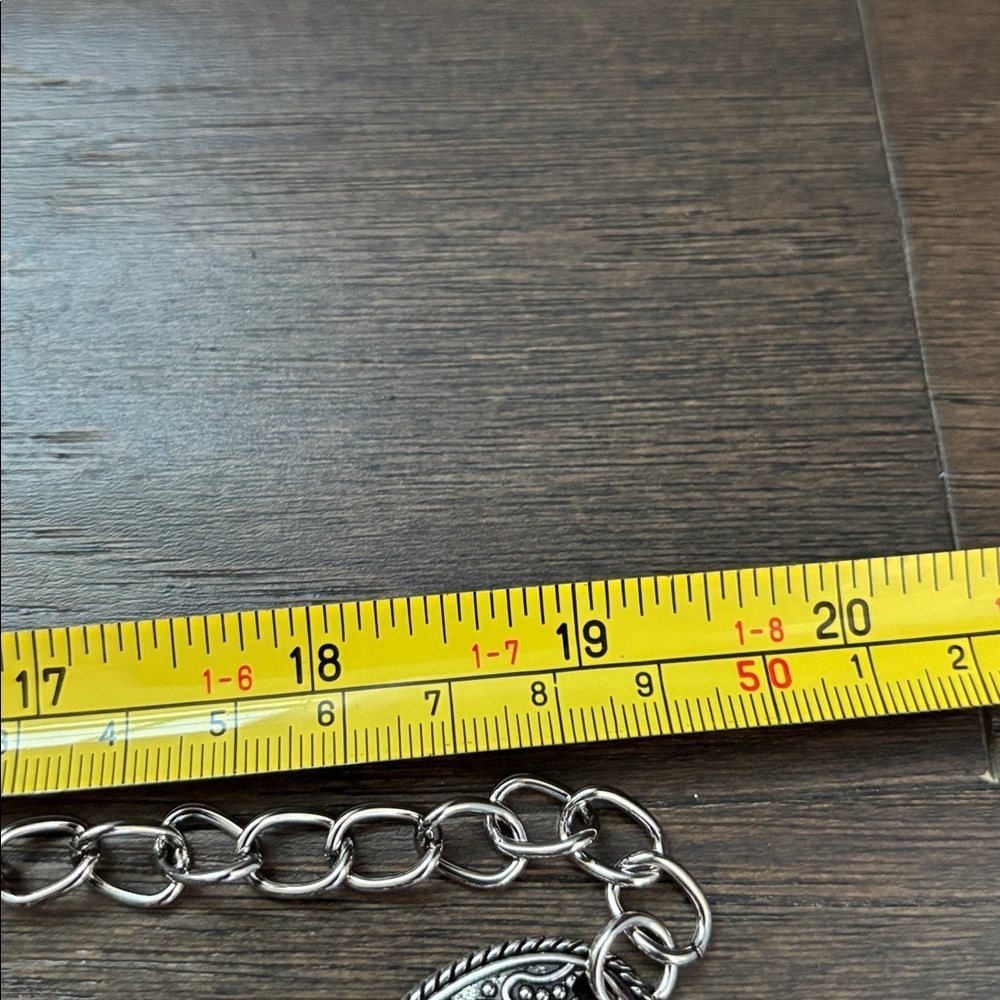 American Bison Western Chain Belt,oval silver tone conchos,versatile,sturdy - Picture 8 of 8
